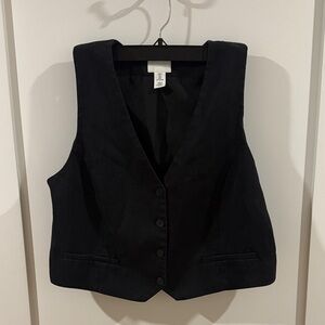 H&M Black Button-Up Vest